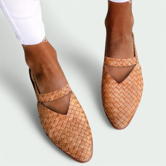 Woven Slingback Flat Shoes for Women – Closed Toe &