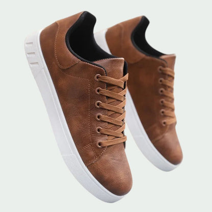 Casual Faux Leather Trainers with Cushioned Sole (Men)