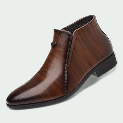 Ankle Boots with Side Zipper and Polished Finish (Men)