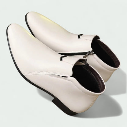 Ankle Boots with Side Zipper and Polished Finish (Men)