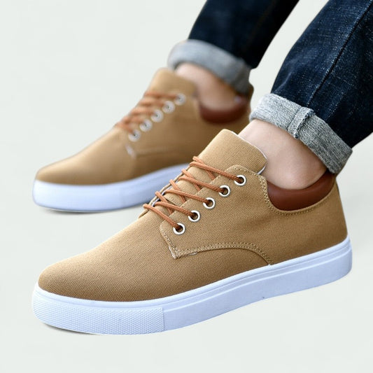 Men's Canvas Sneakers Lace-Up Rubber Sole Casual Fit