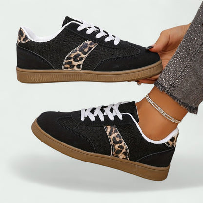 Casual Lace-up Trainers with Cushioned Sole and Animal Print Detail (Women)
