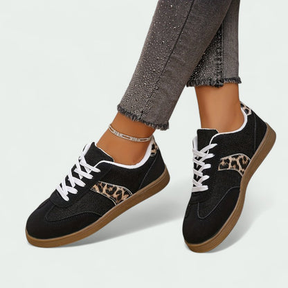 Casual Lace-up Trainers with Cushioned Sole and Animal Print Detail (Women)