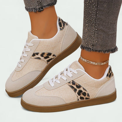 Casual Lace-up Trainers with Cushioned Sole and Animal Print Detail (Women)