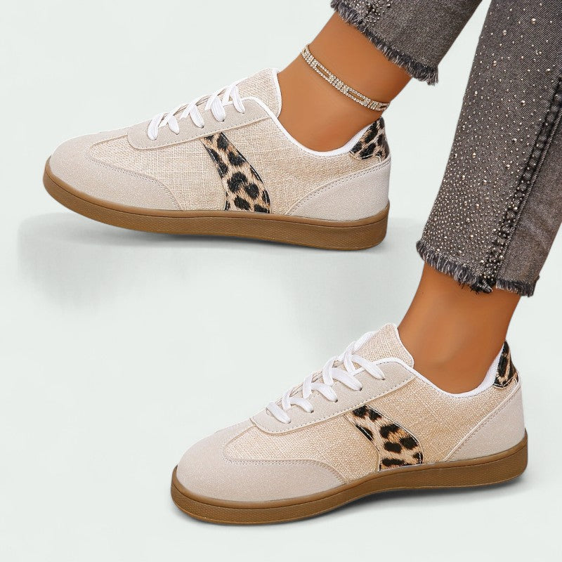 Casual Lace-up Trainers with Cushioned Sole and Animal Print Detail (Women)