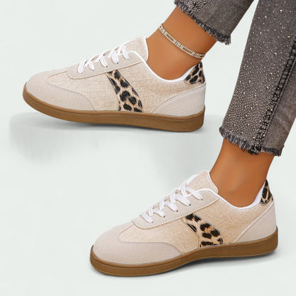 Casual Lace-up Trainers with Cushioned Sole and Animal Print Detail (Women)