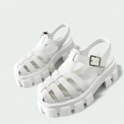 Chunky Platform Sandals with Adjustable Buckle Strap (Women)