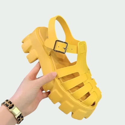 Chunky Platform Sandals with Adjustable Buckle Strap (Women)
