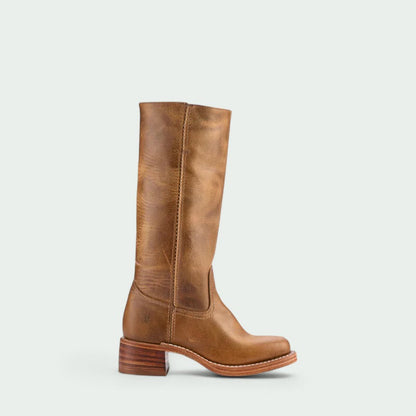 Classic Tall Leather-Look Boots with Low Heel (Women)