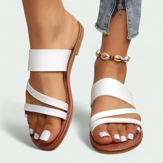 Flat Slip-On Sandals for Women with Multi-Strap Design (Women)