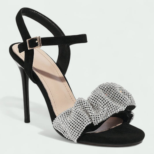Heeled sandals with ankle strap and decorative bow (Women)