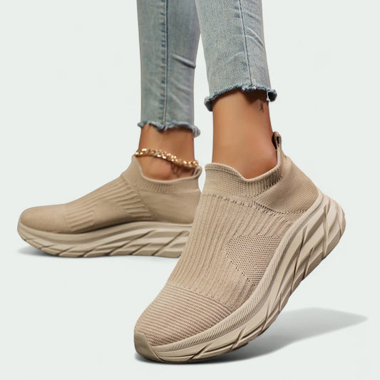 Knit Slip-On Trainers with Thick Sole for Walking (Women)