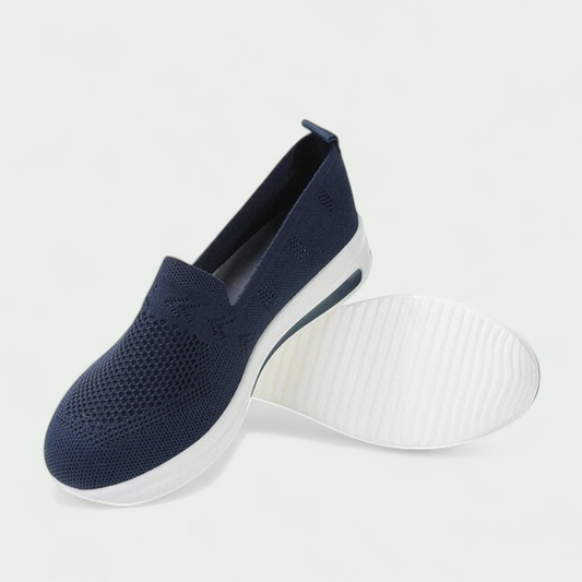 Women’s Slip-On Trainers – Shoes with Knit Upper, Wide Toe Fit